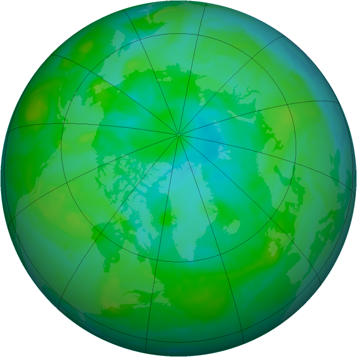 Arctic ozone map for 03 August 2008